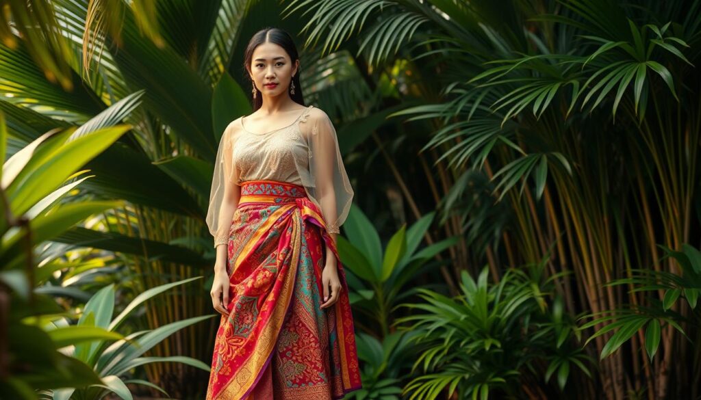 Baju Tradisional Myanmar untuk Wanita