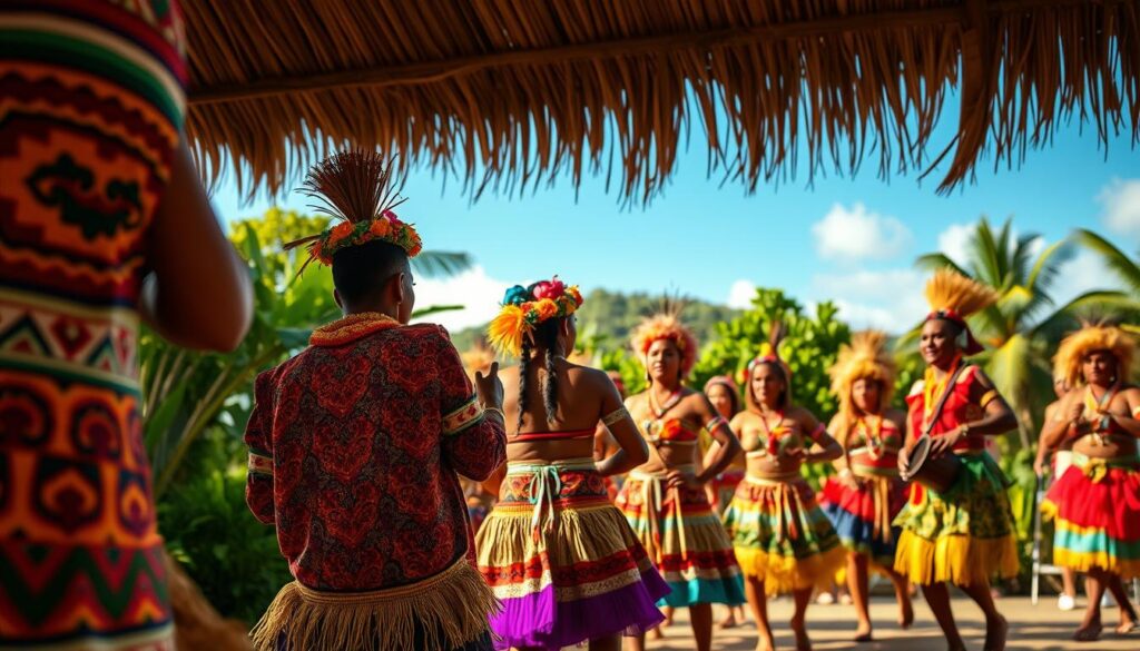Baju Tradisional Vanuatu dalam Perayaan