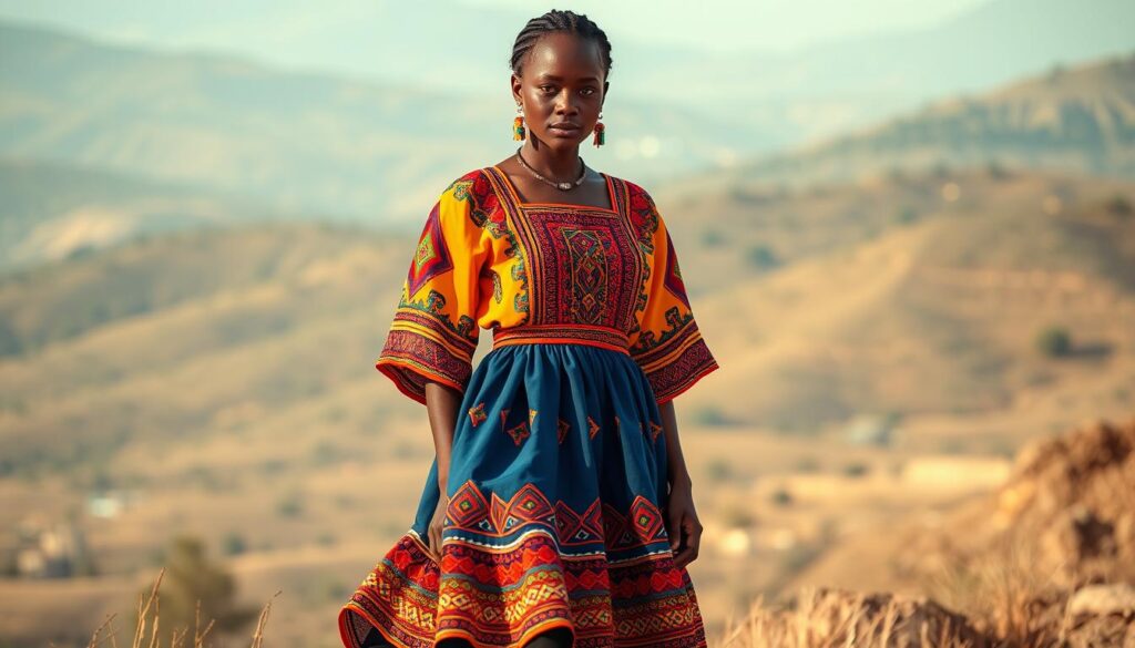 desain baju tradisional Sao Tome