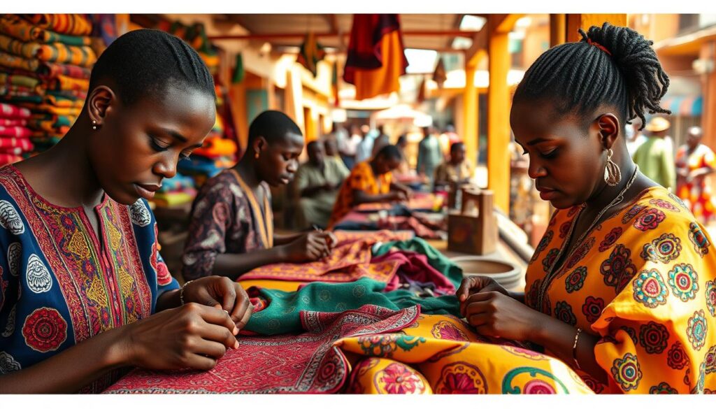 pengrajin baju tradisional Senegal