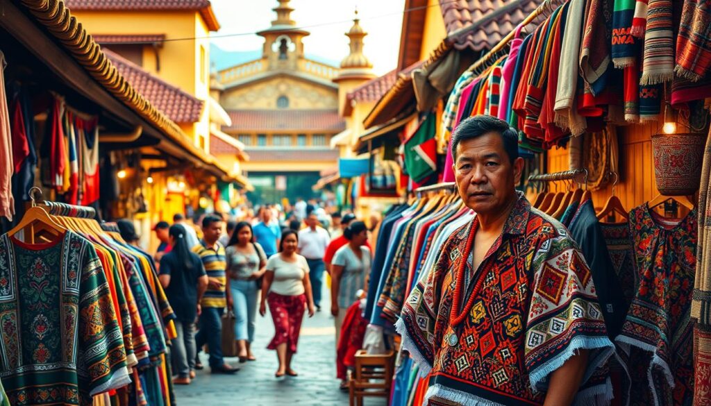penjual baju tradisional Panama